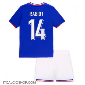 Francia Adrien Rabiot #14 Prima Maglia Bambino Europei 2024 Manica Corta (+ Pantaloni corti)